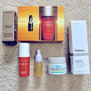 Skin Care Bundle (Clarins, Lancome, see description), Mostly Sample Sizes